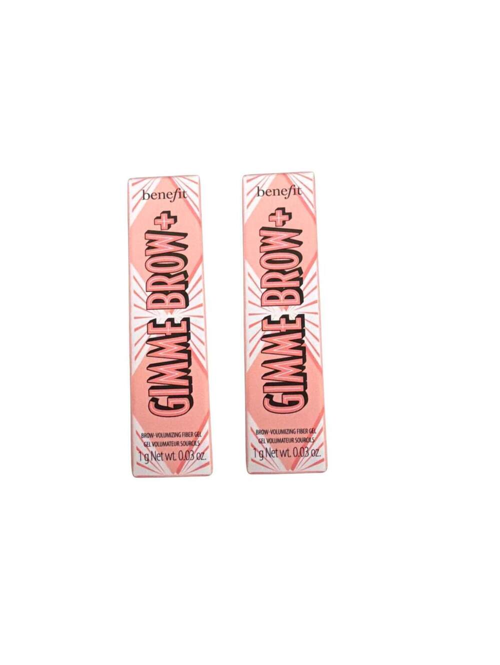 Benefit Gimme Brow+ Volumizing Fiber Gel Shade 3 Neutral Light Brown 1g 2 Pack